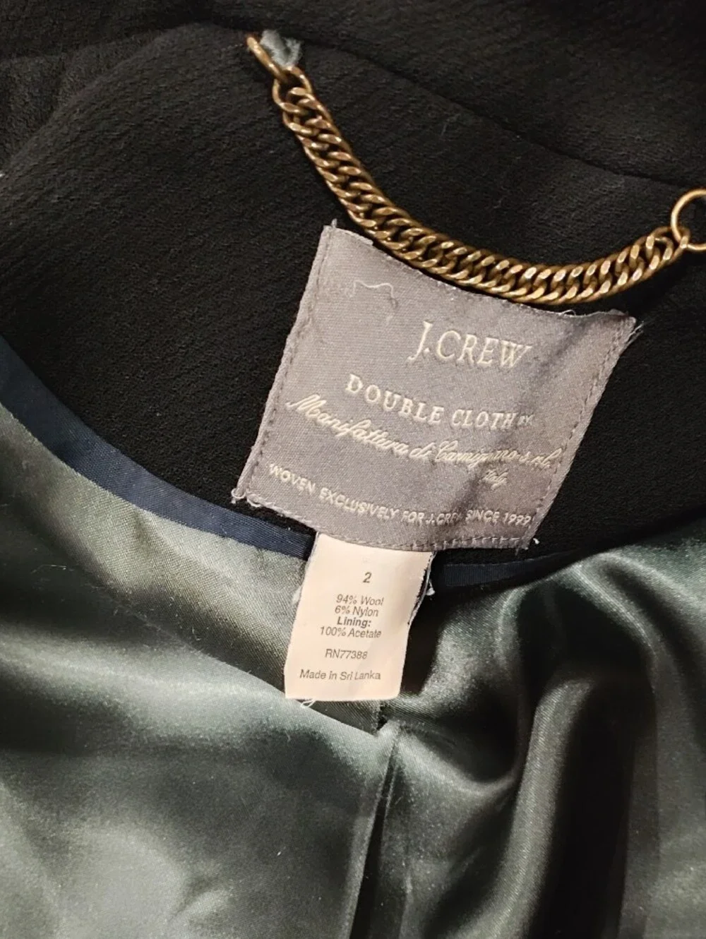 J. Crew tailored pea